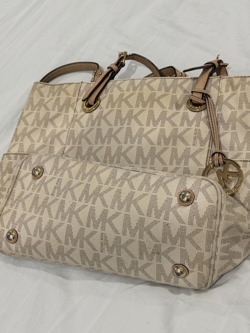 Michael Kors Beige Signature Logo Tote